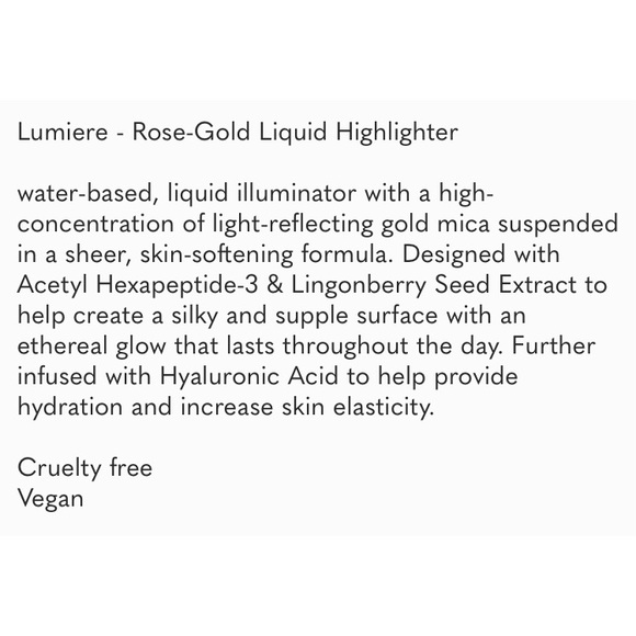 3/$30 • NIP So Susan Cosmetics | Lumiere Rose-Gold Liquid Highlighter - Picture 4 of 6
